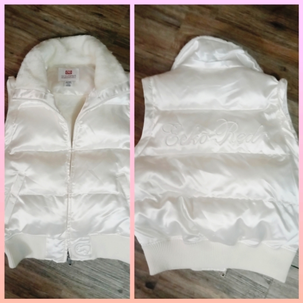 Y2K Ecko Red Unlimited Satin Puffer Vest Jacket XL